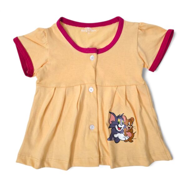 Plain Yoke Frock with Puff Sleeves